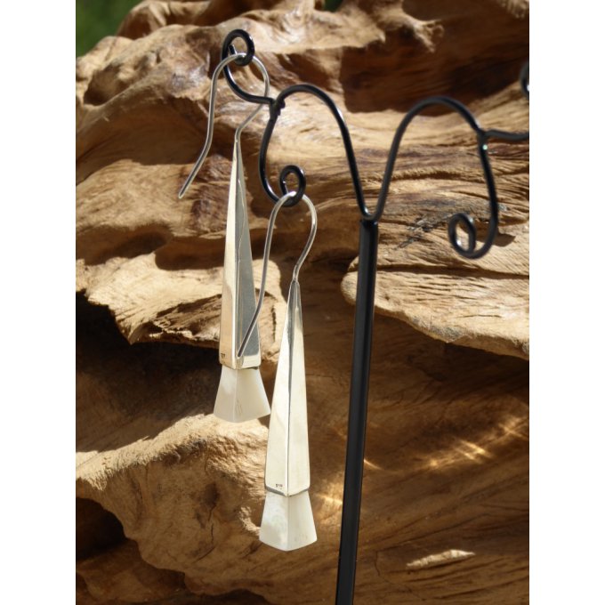 boucles-oreilles-argent massif-argent 925-Bali-nacre 