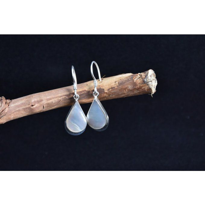 boucles-oreilles-argent massif-argent 925-Bali-nacre