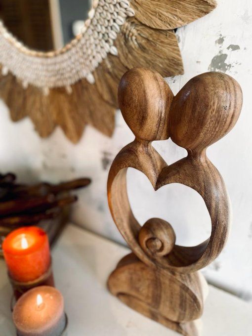 statue-abstraite-suar-fait main- Bali -couple